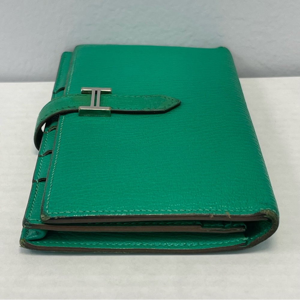 Hermès Bearn Soufflet Wallet in Green Epsom Leather - Preowned - Picture 4 of 15